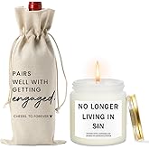 Engagement Gifts for Couples Her Engagement Party Decorations Gift for Couple Wine Bag Scented Candles Set Pairs Well with Getting Engaged Gifts Wine Bottle Bag 4