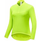 qualidyne Women’s Cycling Jersey Long Sleeve, Quick Dry Breathable Bike Shirt with Rear Pockets for Road & MTB