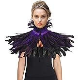 HOMELEX Feather Shawl for Women - Crow Feathers Collar Halloween Swan Cape Witch Costume Accessories
