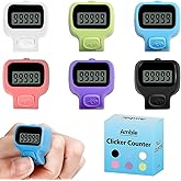 Amble Clicker Counter, Tally Counter, 6 Pack Electronic Finger Clicker for Knitting, Crochet, Stitch, Golf, Fishing, Lap, Goo