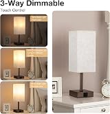 Aooshine Bedside Lamp Touch Control with USB A+C Ports 3 Way Dimmable view 2