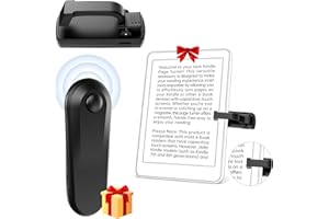 TEOTEEO Wireless Kindle Page Turner Remote, Compact Clip for Seamless Reading on Kindle Paperwhite, iPad, and Tablets - One Remote & One Page Clip,Black