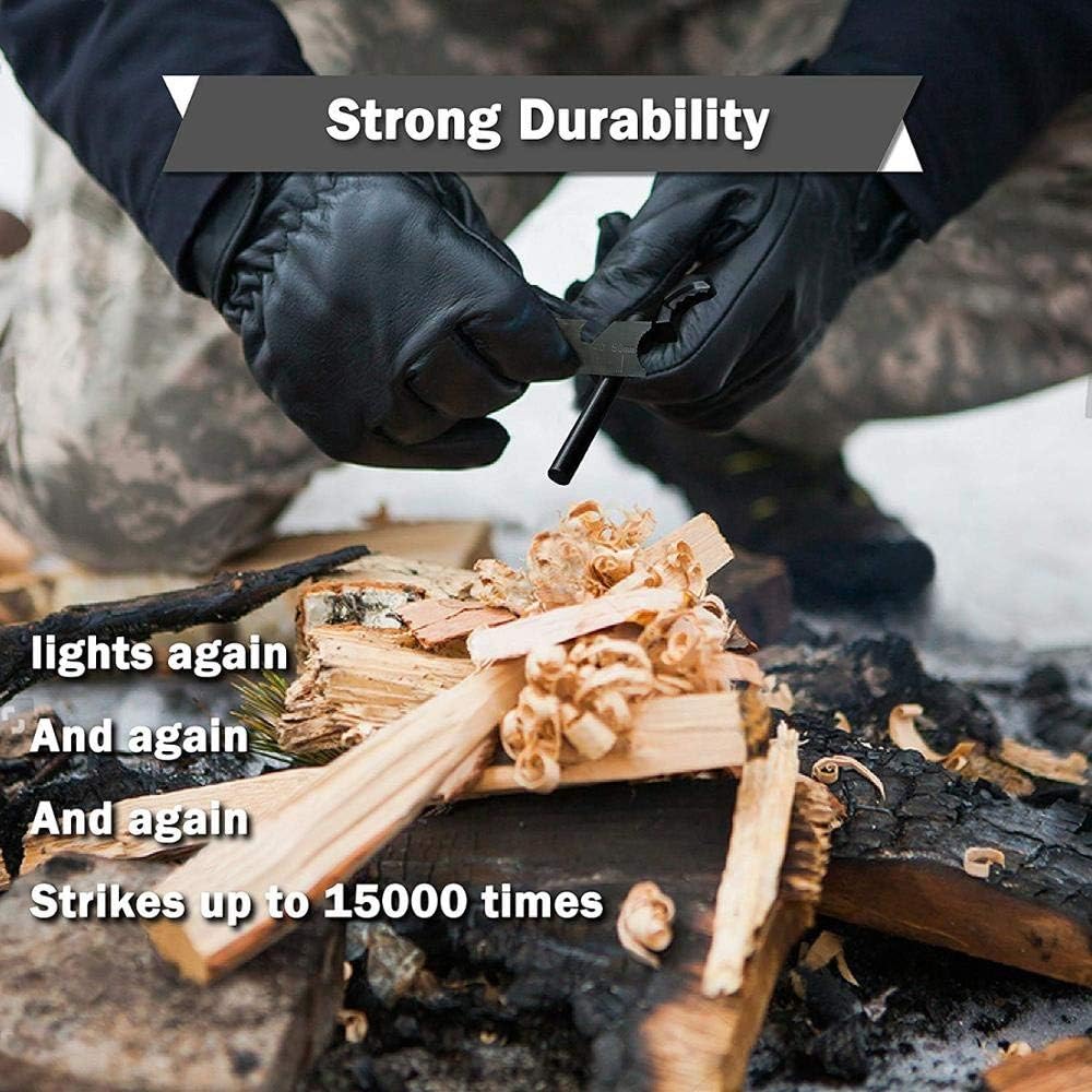 Emergency Fire Starter Kit, Magnesium Fire Starter Survival Gear, 6-in-1 Multifunction Tool - Image 3