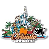 Orlando City Magnet by Classic Magnets, 3D Rubber Vintage-Style Collectible Souvenirs and Gifts Made in the USA, 4.4" x 3.4"