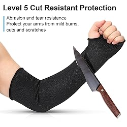 JaGely 6 Pairs Level 5 Cut Resistant Sleeves with