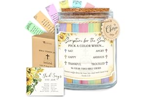 VERYHOMY Inspirational Bible Verse Jar - Christian Christmas Gifts For Women, Men, Read Me When Prayer Jar, Religious Gifts for Mom, Sister, Family, Friends, Jesus Gift Ideas for Christmas, Birthday