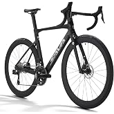 SAVADECK Carbon Road Bike, Lightweight 24-Speed Shifting Road Bicycle with Shimano 105 Di2 7170 Groupset, Carbon Frame with 700C Carbon Wheelset Disc Brake, Integrated Design Race Bikes for Adults