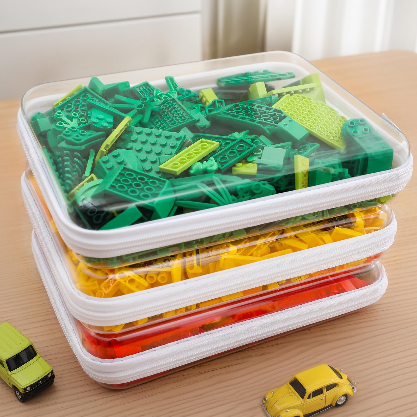 Photo 1 of CoiiJoii 3PCS Large Clear Hard Shell Zippered Case, Diaper Bag Organizing Pouches, Waterproof Cosmetic Bag, Kid's Toy Storage Organizer Bins, Pencil Case, Christmas Storage Bins