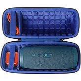 co2CREA Hard Travel Case replacement for JBL Charge 4 / replacement for JBL Charge 5 Waterproof Bluetooth Speaker (Outside Black and Inside Royal Blue)