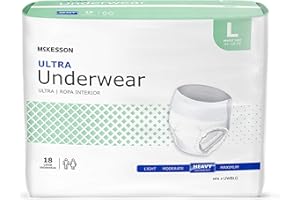 McKesson Ultra Adult Incontinence Underwear, [72 Count], Heavy Absorbency, Large, 44-58 in. Unisex Bladder Leak Protection, Pull-On Style with Tear-Away Sides, Postpartum and Incontinence Support