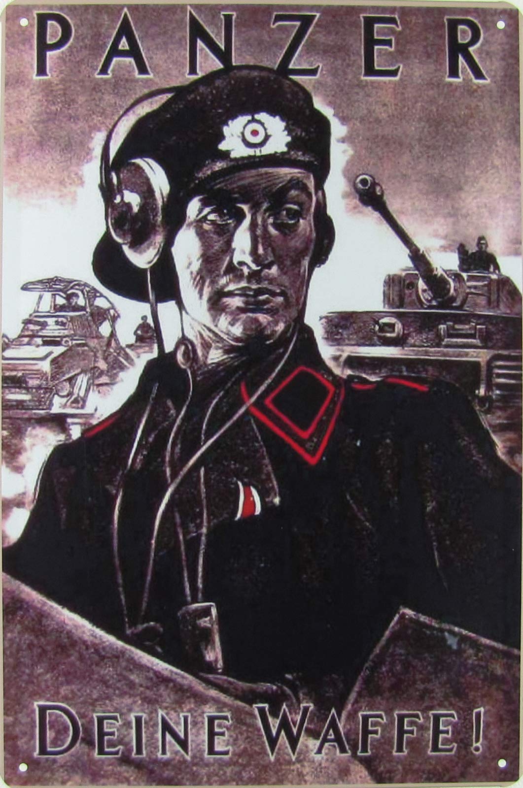 Tin Sign 20 x 30 cm Curved Tank Your Weapon Soldier World War Decorative Gift Sign