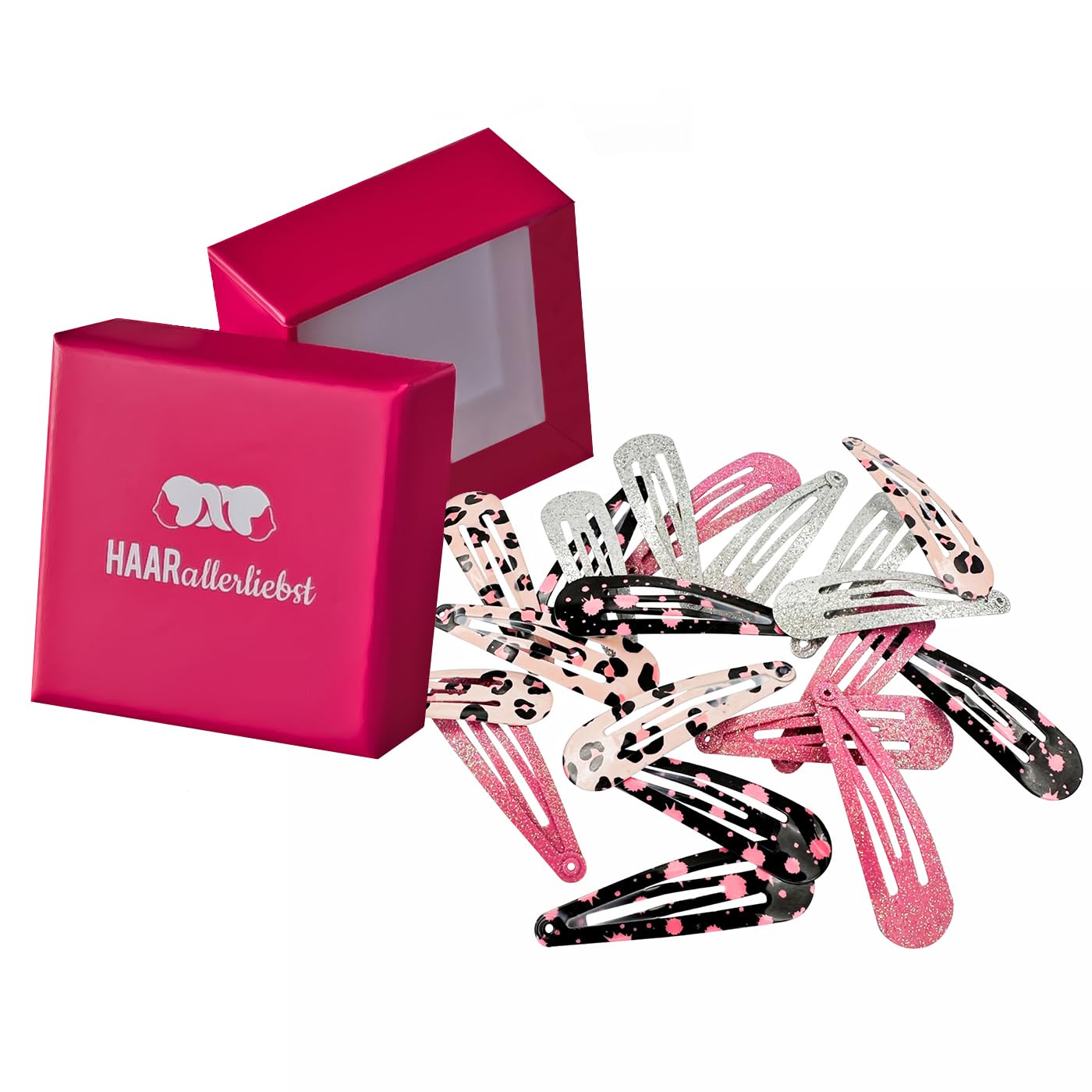 Pack of 20 Haarallerliebst® Hair Clips Girls Hair Clips Colourful (5 cm) Hair Clips Children's Jewellery Hair Clip Hair Accessories Snap Hair Clips in 4 Colours for Children and Women Baby