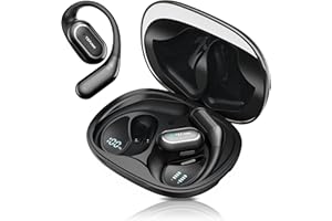 Tzfunmi Open-Ear Bluetooth Wireless Earbuds: Wireless Headphones for Runners & Cyclists - IPX7 Waterproof - 5.4 Bluetooth Ear Buds with LED Digital Display for Sport, Gym, Workout