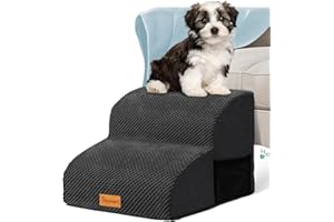 Topmart High Density Foam Pet Steps 2 Tiers,11.8" High,Non-Slip Dog Stairs&Ramp,Soft Foam Dog Ladder,Best for Dogs Injured,Older Cats,Pets with Joint Pain,Suitable for Low Sofas,Stairs,Lower Place