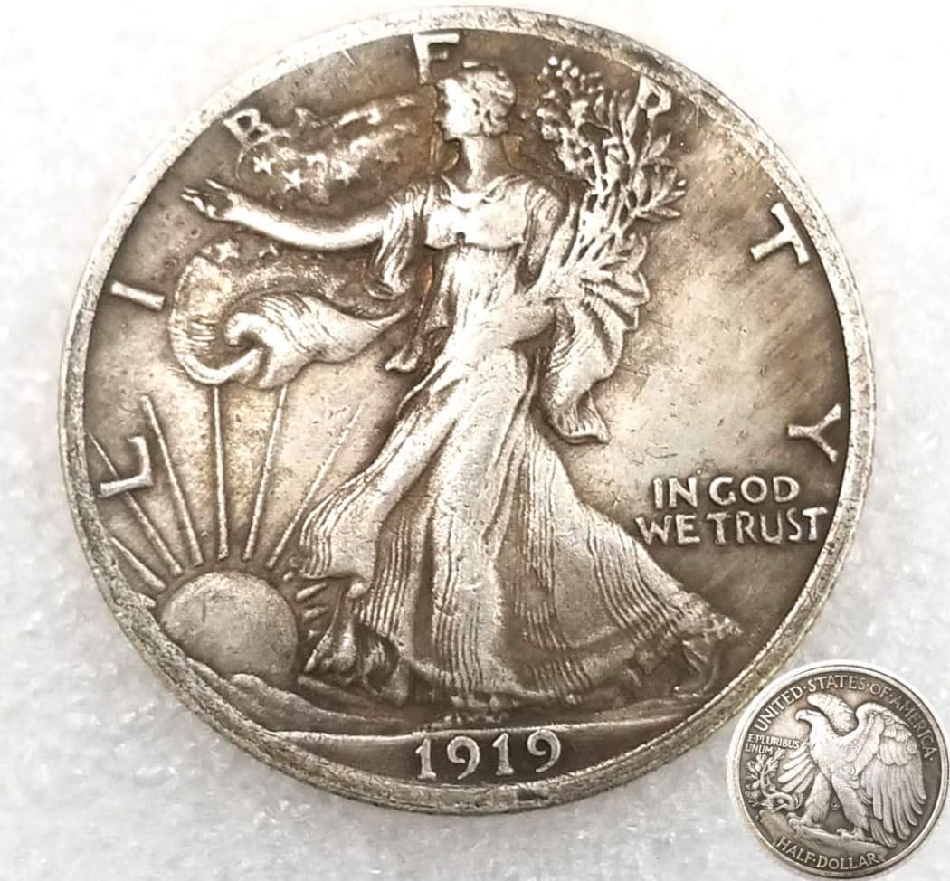Jearls 1919 Uncirculated Hand Carved Morgan Dollars Liberty Half-Dollar Replica Old Coin - US Old Coins- Hobo Nickel USA Morgan Dollar US Coin Copy Type Making Life Easier