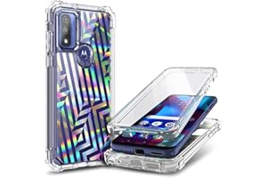 NZND Compatible with Motorola Moto G Pure Case, Moto G Play 2023/G Power 2022 with [Built-in Screen Protector], Full-Body Protective Shockproof Rugged Bumper Cover Glossy Stylish Case (Laser)