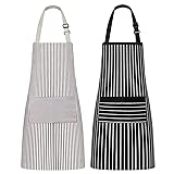 Syntus Kitchen Cooking Apron, 2 Pack Adjustable Bib