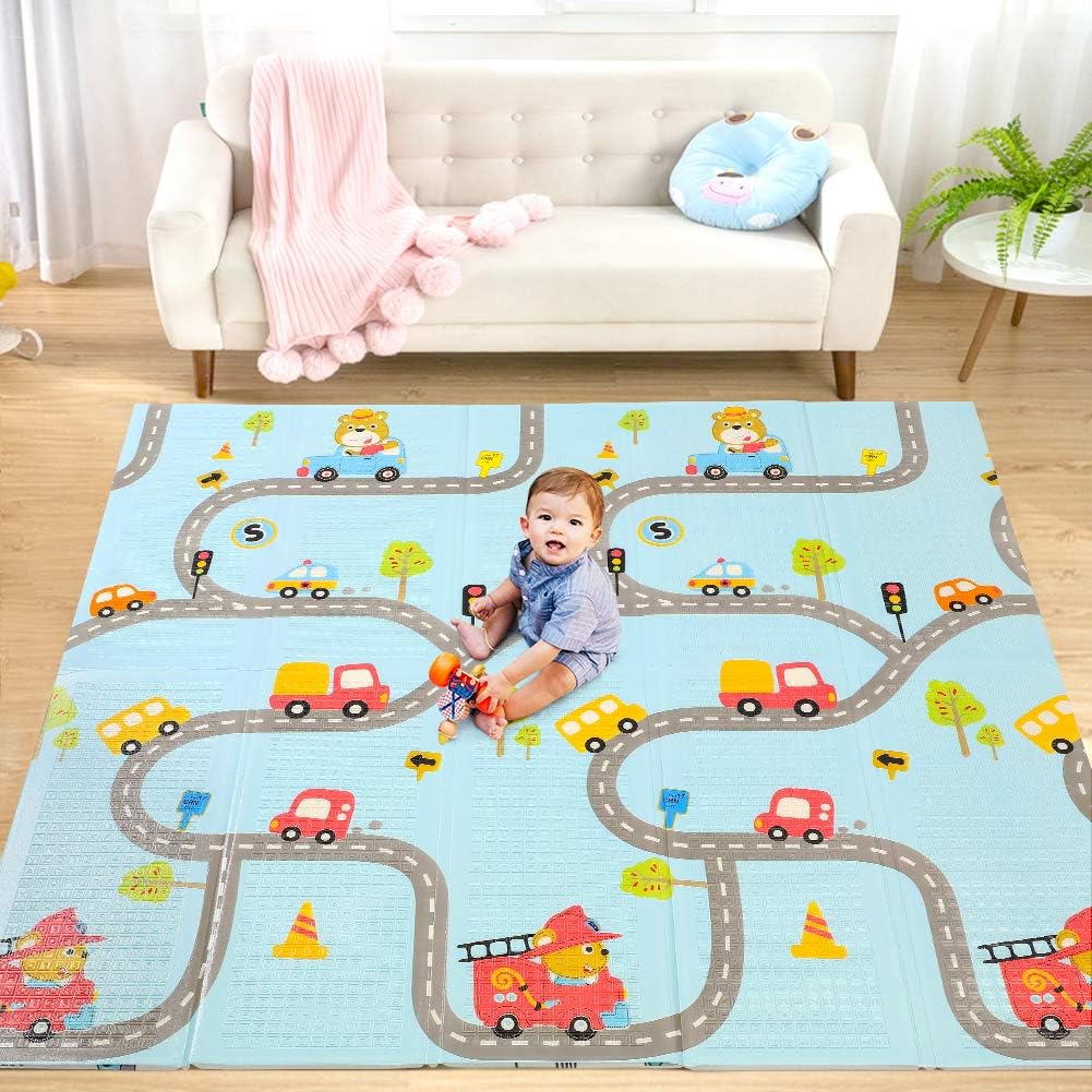Bammax Baby Folding Mat,Extra Large Thick Foam Crawling Playmats