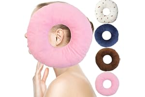 S-SNAIL-OO Ear Piercing Pillow for Side Sleepers，Small Pillow with Ear Hole Donut Pillow for Ear Relief Ear Pressure Ear Pain，Headphones (Pink)