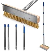 GHWMYD Pizza Oven Brush with 60.2in Handle and Scraper for Commercial Oven | Brass Wire Brushes, Long Handle, Oven Scraper, Fits for Commercial Pizzaoven, Kitchens, Grill BBQ Shelf, Fireplace Cleaning