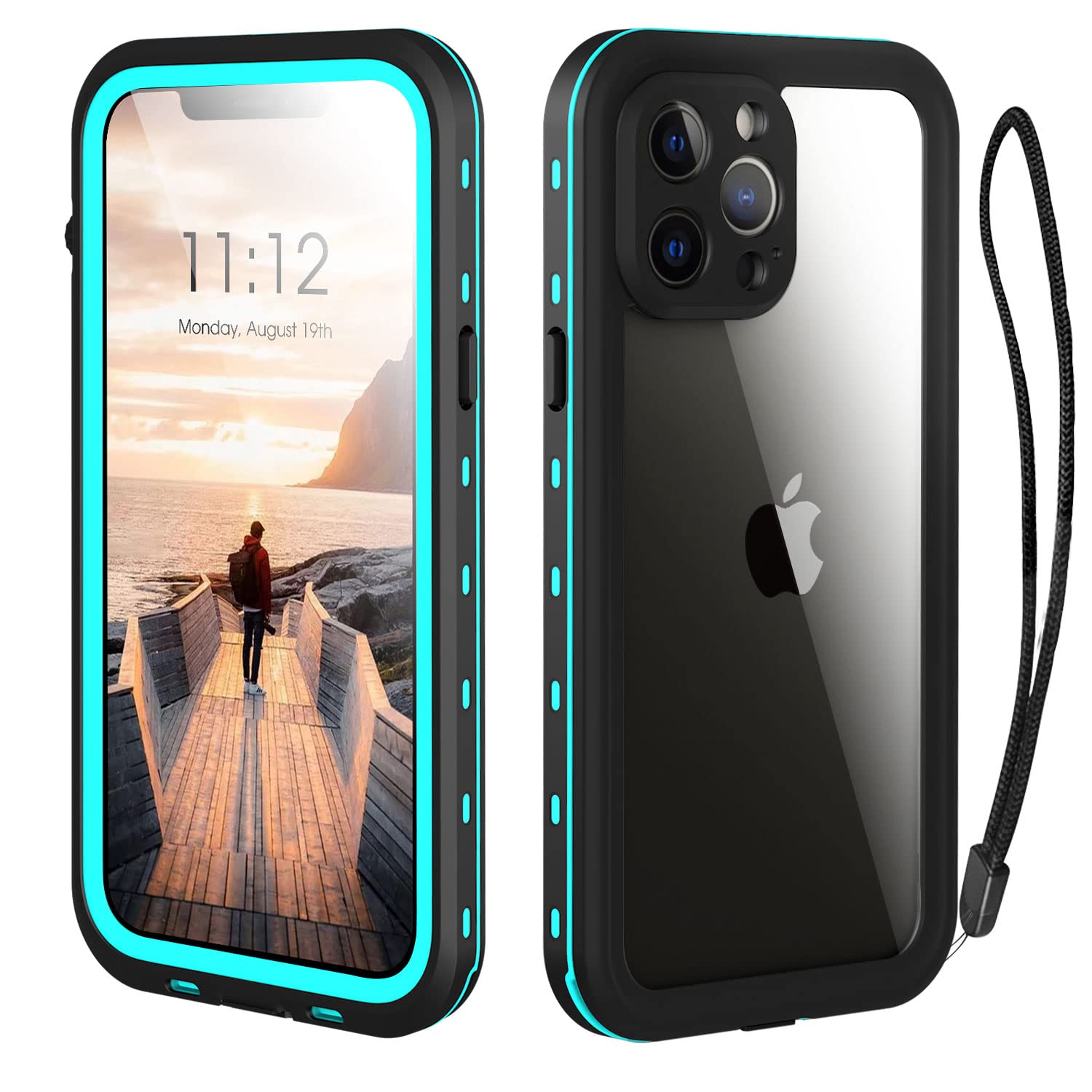 Photo 1 of Transy Waterproof Phone Case Compatible with iPhone 13 Pro Max, IP68 Waterproof Shockproof Dust-Proof Phone Case with Built in Screen Protector, Full Body Protective Case (Teal, iPhone 13 Pro Max)