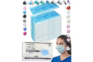 EBAT 50 PCS Disposable 3-Ply Safety Face Mask for Personal Health