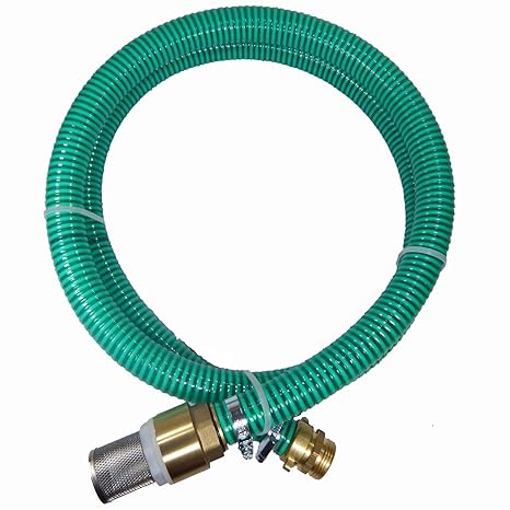 1' Ansauggarnitur mit Messing Verschraubung und Fußventil 10 meter