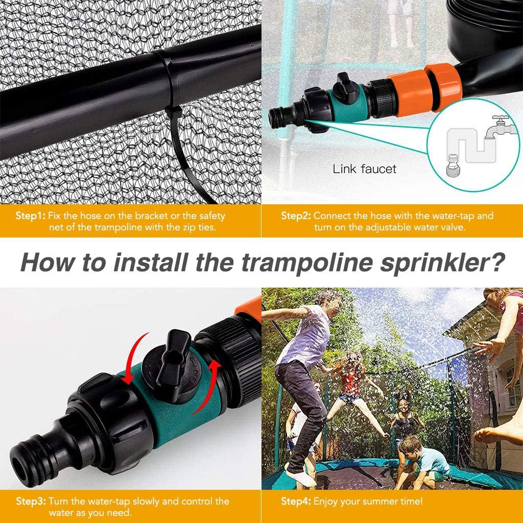 EasySMX Trampoline Sprinkler for Kids, Water Park Sprinkler, Outdoor ...