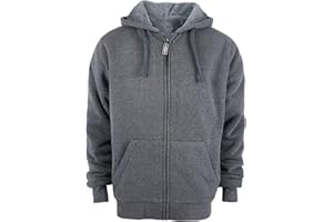 Yasumond Hoodies for Men Zipper Fleece Sweatshirt Heavy Sherpa Lined Hooded Warm Winter Coats Big Tall