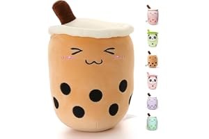 Niuniu Daddy Stuffed Boba Plushies 13.7in Squishy Bubble Tea Plush Toy Pillow Cute Milk Tea Adorable Cuddle Pillow Stuffed Food Toy for Baby/Kids/Toddler Great Gift for Birthday/Christmas