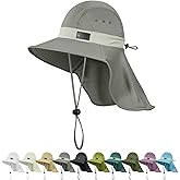 Sukeen Cooling Sun Hat for Men Women UPF50+ Wide Brim Fishing Hat with Neck Flap Adjustable Foldable Bucket Hat for Hiking