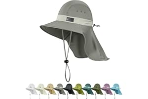 Sukeen Cooling Sun Hat for Men Women UPF50+ Wide Brim Fishing Hat with Neck Flap Adjustable Foldable Bucket Hat for Hiking