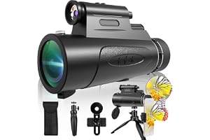 Monocular Telescope with Lights HD Monoculars 80x100 for Adults High Powered Monocularwith Smartphone Holder & Tripod, Handhe
