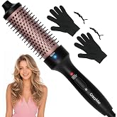 CrazyMar Ionic Thermal Brush, 1.5 Inch Heated Round Brush for Salon Result, 15s Fast Heat-Up Curling Brush with 3 Heat Settings, Dual Voltage, Anti-Tangle Bristles for Smoothing, Curling &amp; Volume