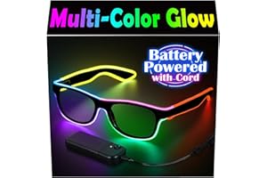 YouRfocus Led Light up Glasses Multi-Color Glow in the Dark Neon Glasses for Rave Party, EDM, Halloween (6 colors)