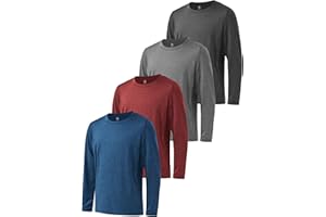 Cooraby Boys Dry-Fit Long Sleeve Active T-Shirt Athletic Performance Clothes Active Crew Neck Soft T-Shirt for Kids Boy