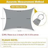 MOKANI Sun Shade Sail 3x4m Rectangle Waterproof UV 95% with Rope Grey view 2