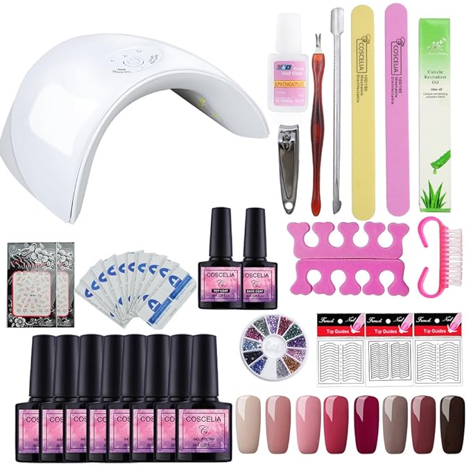 title=Saint-Acior Kit 8pc smalto unghie Gel unghie Smalto Semipermanente per unghie