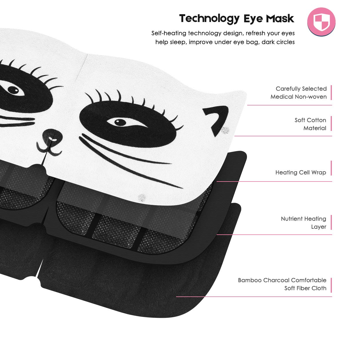 Moist Heat Eye Compress | Steam Eye Mask for Dry Eyes, Help Sleep, Blackout, Breathable, Relieves Eyestrain Fatigue Dryness Soreness, Men Women, 20 Sheets