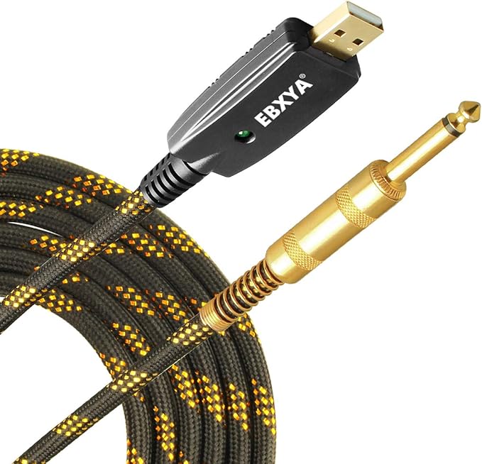 USB Guitar Cable EBXYA USB to TS 1/4 Jack Cable USB to 6.35mm Guitar