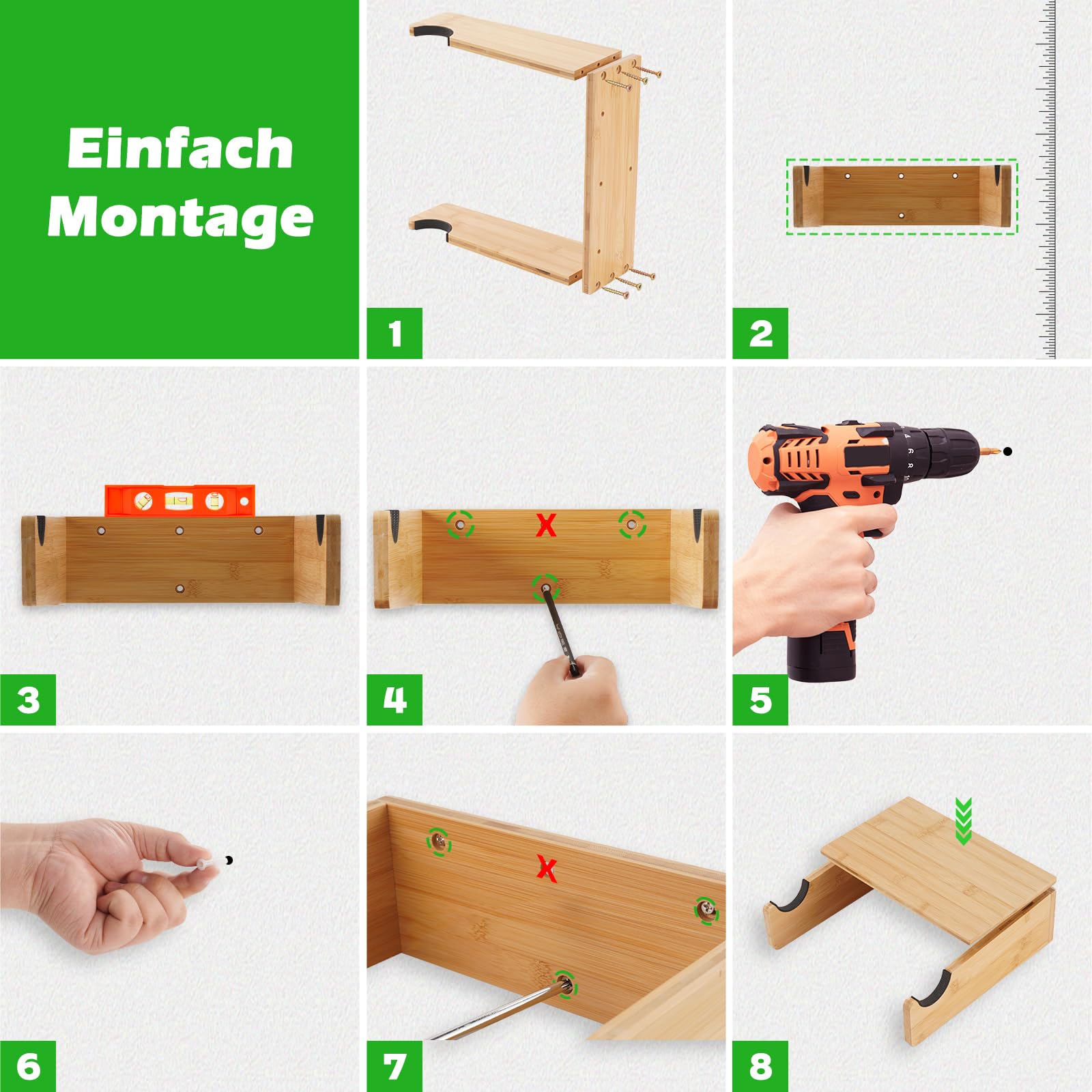Wandhalterung Fahrrad Holz - Fahrrad Wandhalterung aus Bambus - Rennrad Wandhalter - Fahrradhalterung Wand - Bike Wall Mount - Fahrrad Aufhänger - Fahrradwandhalterungen 6