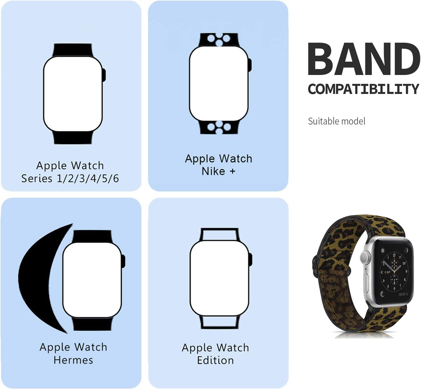 Ecogbd Elastic Replacement Strap Compatible with Apple Watch Strap 38mm 40mm 41mm 42mm 44mm 45mm 49mm - Image 4