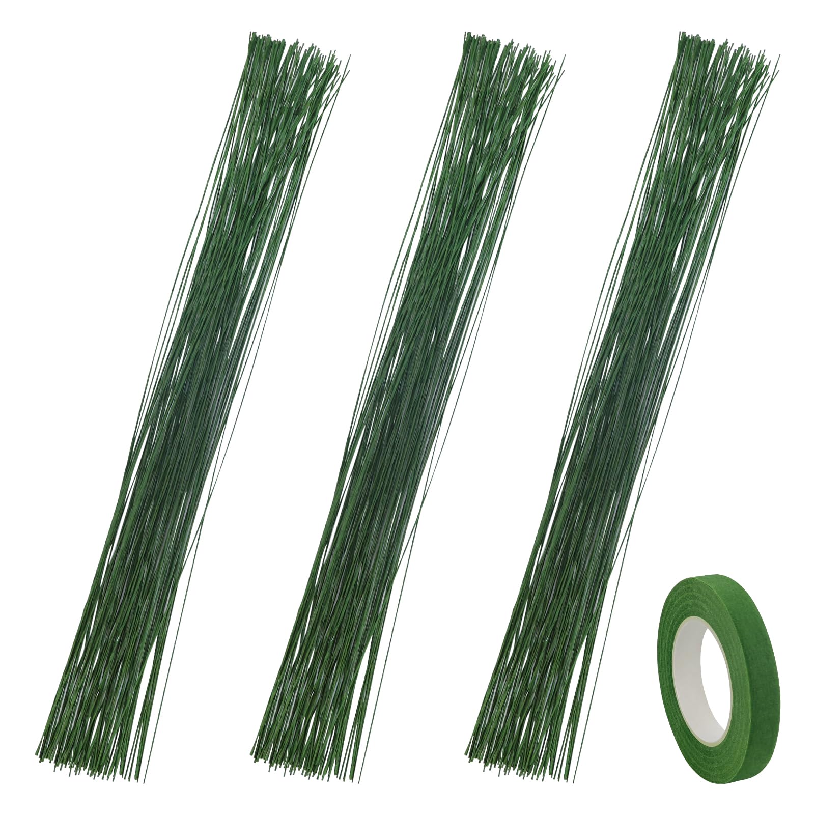 150 Pcs Floral Stem Wire, 26 Gauge WhiteGreenBrown Bouquet Stem, Bouquet Banquets, DIY Flower Crafts