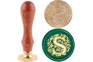 Letter S Wax Seal Stamp Sealing Wax Stamps Removable Brass Seal Stamp with Wood Handle for Envelopes Photo Album Postcard Dec