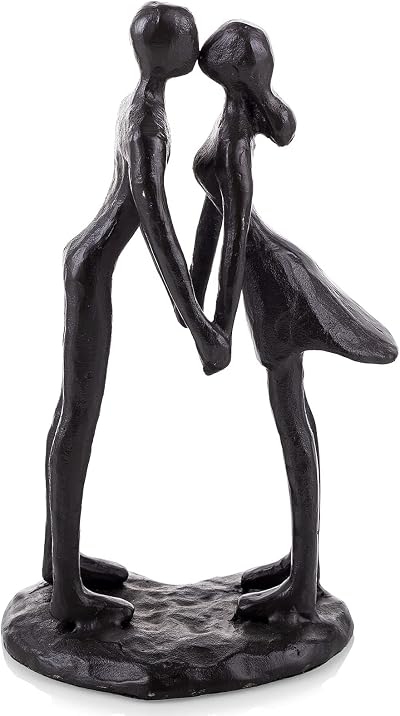 Sziqiqi Cast Iron Kissing Couple Statue Modern Romantic Figurine Gift