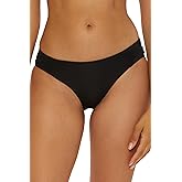 Soluna Swim Women's Buckle Up Shirred Bikini Bottom, Cheeky Coverage, Swimwear Separates
