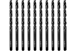 DelitonGude 3/16 inch HSS M35 Cobalt Twist Drill Bits,High Speed Steel,Pack of 10,Suitable for Steels,Cast Iron,Stainless Ste