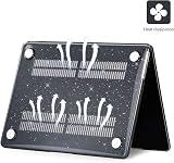 EooCoo MacBook Air 13.6 Case Transparent Glitter Crystal Black A3449 A3240 view 5