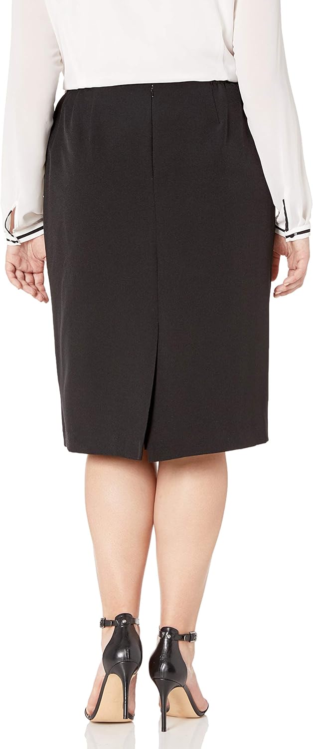 Kasper Women's Plus Size Stretch Crepe Skimmer Skirt at  Women’s Clothing store
