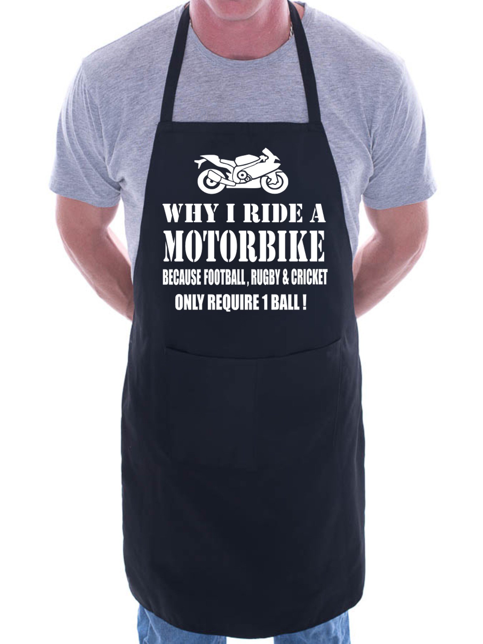 Print4U Why I Ride A Motorbike BBQ Cooking Funny Novelty Apron Black